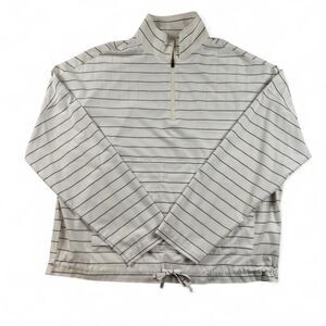 Prana Women’s White & Gray Striped Quarter Zip Sweatshirt Size Small